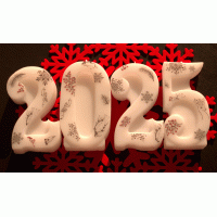 Gelukkig Nieuwjaar 2024,glimmende wonderkaars set van 4 stuks.