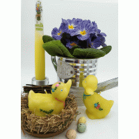 Paaskaarsen Eenden met een ei set van 3 stuks