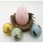 Pasen-Paasversiering, Paaskaarsen Eieren set van 4 stuks