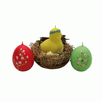 Paaskaarsen Kuiken met Eieren set van 3 stuks