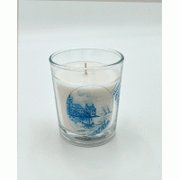 Kaars in glas Delft blauw 70x70 mm