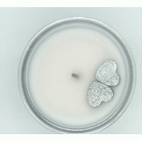 Kaars in glas met initialen 70x70 mm