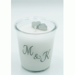 Kaars in glas met initialen 70x70 mm