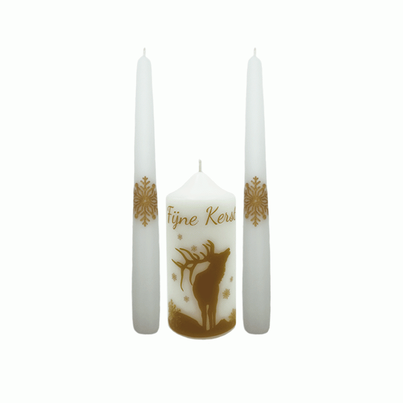 Kerstkaarsen Fijne Kerst set van 3 stuks