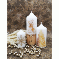 Kerst Cadeauset Gouden Kaarsen Set 3 stuks