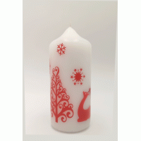 Kaars kerstboom en herten 50x100 mm