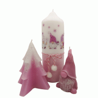 Kerstkaarsen Kerstboom met Kabouter Kaarsen set van 3 stuks