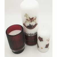 Kerst Geschenkset met Kaars in Glazen Potje set van 3 stuks