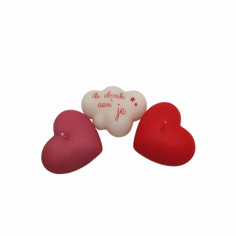 Drijfkaarsjes, Drijfkaarsen Hartjes en Wolk, set van 3 stuks