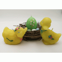 Paaskaarsen Eenden met een ei set van 3 stuks