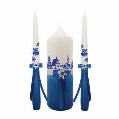 Kerstkaarsen Cadeauset  Blauw