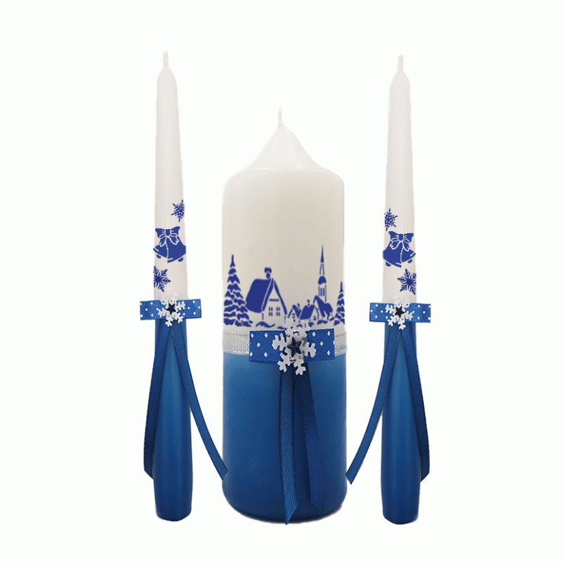 Kerstkaarsen Cadeauset  Blauw