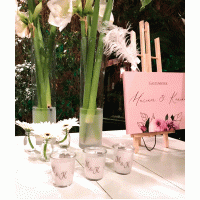 Kaars in glas met initialen 70x70 mm