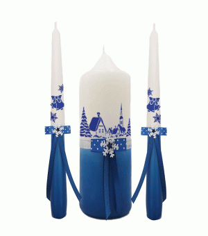 Kerstkaarsen Cadeauset  Blauw
